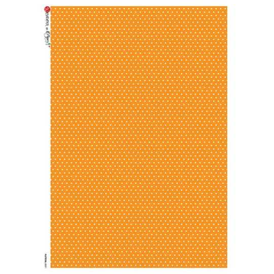 Orange Polka Dots Rice Paper Decoupage Sheet ~ Italy