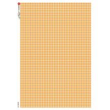 Orange Gingham Rice Paper Decoupage Sheet ~ Italy