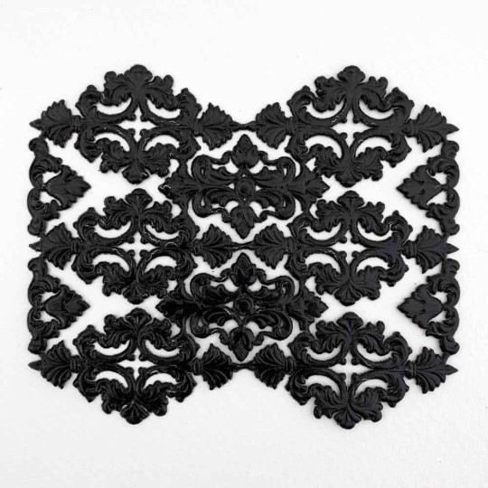 Black Dresden Paper Ornate Flourishes and Corners ~ 12