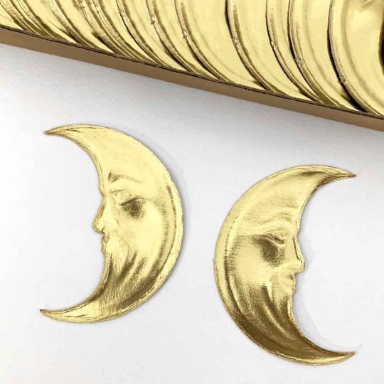 Extra Large Gold Dresden Foil Moons ~ 2