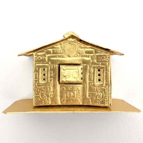 Gold Foil Paper Gingerbread Houses ~ Folding Dresden Mini Houses ~ 2