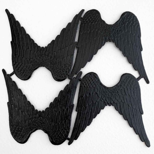 Large Black Paper Dresden Angel Wings ~ 4