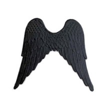 Large Black Paper Dresden Angel Wings ~ 4