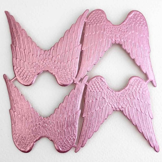 Large Pink Dresden Foil Wings ~ 4
