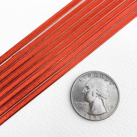 Super Petite Red Ribbed Dresden Trim ~ 1/8" wide