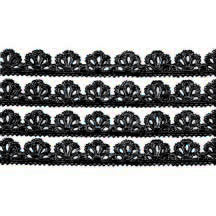 Black Dresden Scalloped Floral Trim ~ 3/8" wide