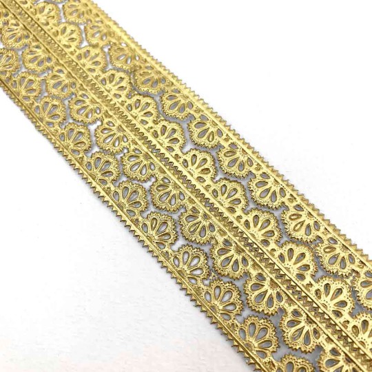 Gold Dresden Scalloped Floral Trim ~ 3/8" wide