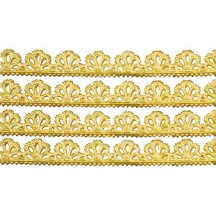 Gold Dresden Scalloped Floral Trim ~ 3/8" wide