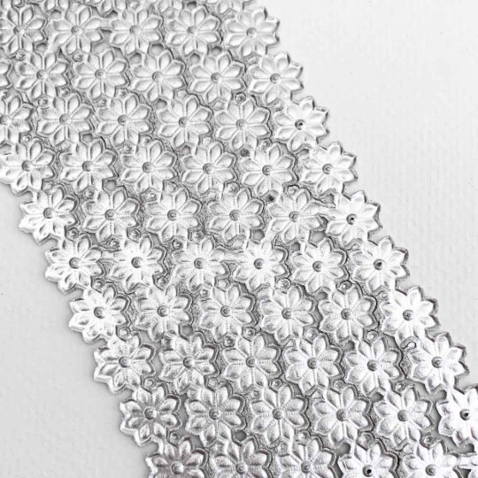 Silver Dresden Foil Flowers ~ 102 ~ Double Sided Foil