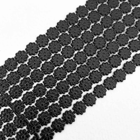 Black Dresden Flower Trim ~ 1/4" wide