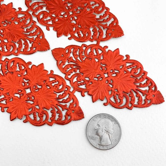 Red Dresden Foil Flourishes ~ 4