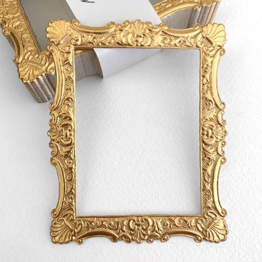 Antique Gold Dresden Foil Ornate Shell Frame ~ 1