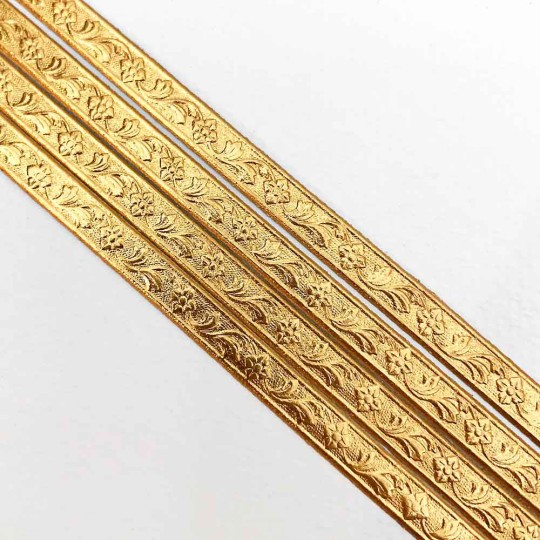 Antique Gold Flower & Leaf Dresden Foil Trim ~ 3/16"