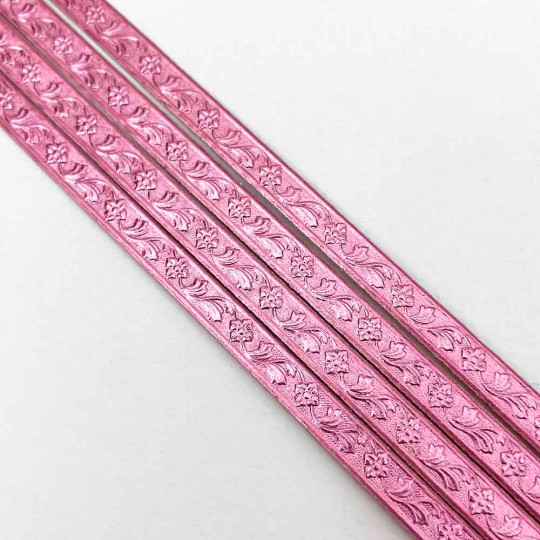 Pink Flower & Leaf Dresden Foil Trim ~ 3/16"