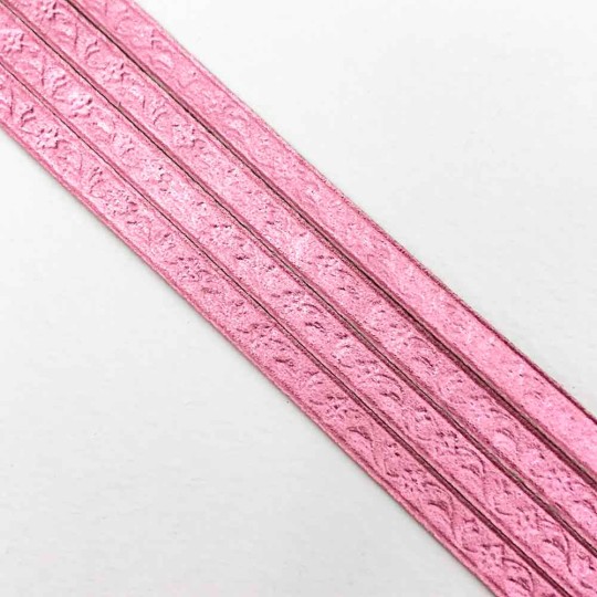 Pink Flower & Leaf Dresden Foil Trim ~ 3/16"