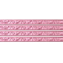 Pink Flower & Leaf Dresden Foil Trim ~ 3/16"