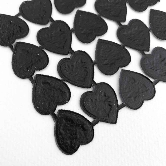 Black Dresden Paper Floral Hearts ~ 20