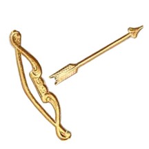 Antique Gold Bows and Arrows Valentine Paper Trims ~ 24