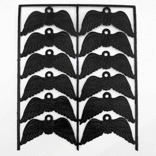 Black Dresden Paper Wings with Hanger ~ 12