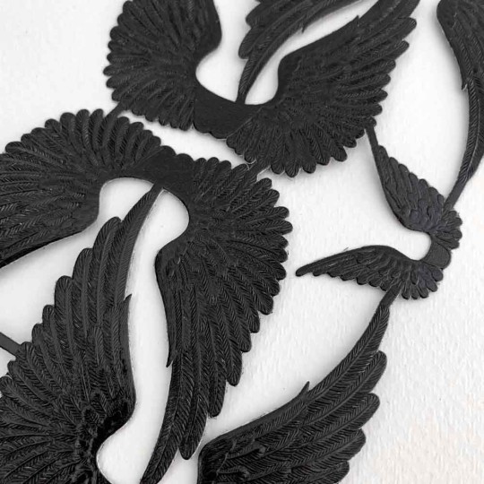 Black Dresden Foil Swan Wings ~ 8