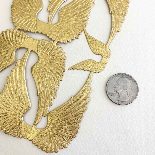 Gold Dresden Foil Swan Wings ~ 8