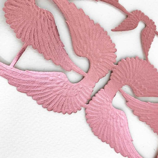 Pink Dresden Foil Swan Wings ~ 8