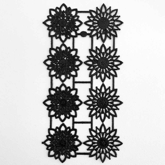 Black Dresden Paper Snowflakes or Halos ~ 8 Asst.