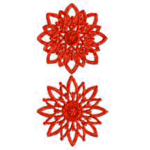 Red Dresden Foil Snowflakes or Halos ~ 8 Asst.
