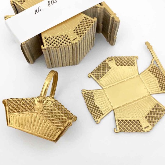 Gold Dresden Foil Paper Basket ~ 1