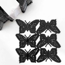 Black Dresden Paper Butterflies ~ 6