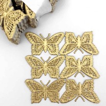 Gold Dresden Foil Butterflies ~ 6