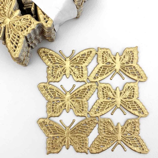 Gold Dresden Foil Butterflies ~ 6