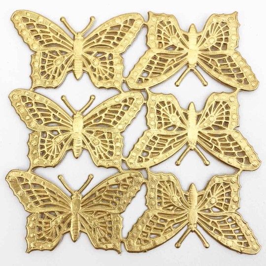 Gold Dresden Foil Butterflies ~ 6