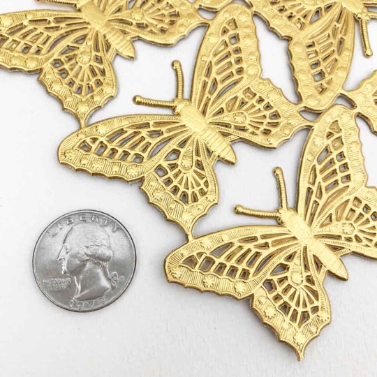 Gold Dresden Foil Butterflies ~ 6