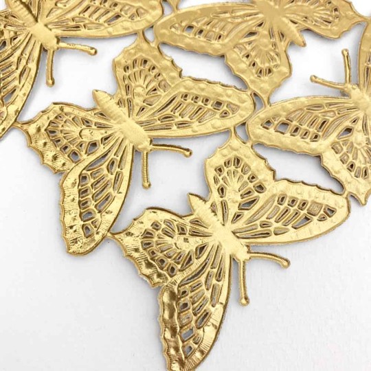 Gold Dresden Foil Butterflies ~ 6