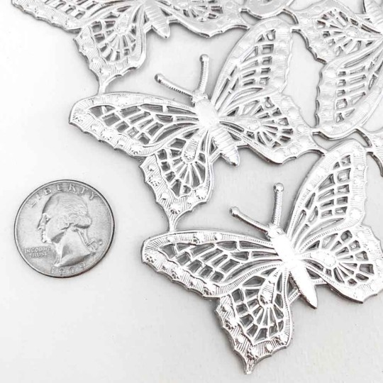 Silver Dresden Foil Butterflies ~ 6