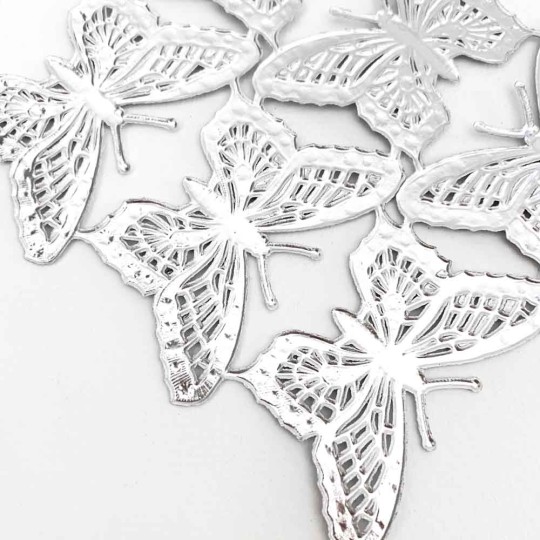 Silver Dresden Foil Butterflies ~ 6