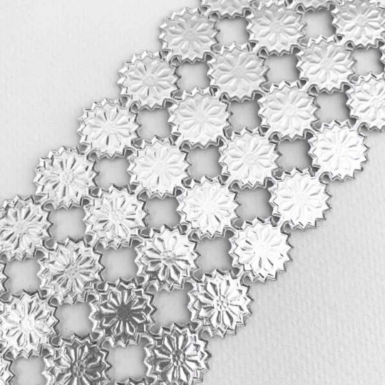 Silver Dresden Foil Flowers ~ 36 pcs ~ Double Sided Foil