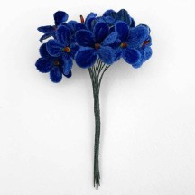 Bouquet of 12 Royal Blue Velvet Forget Me Nots ~ Czech Republic