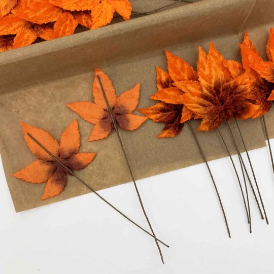 Set of 12 Sweet Gum Leaves ~ AUTUMN OMBRE