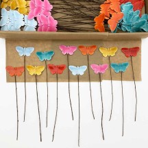 Lacquered Paper Butterflies ~ Mixed Colors ~ Bundle of 12 Retro Craft Picks