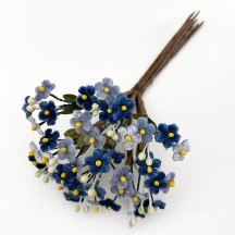 Mixed Bundle of Petite Velvet Forget me Nots ~ Czech Republic ~ BLUE + NAVY MIX