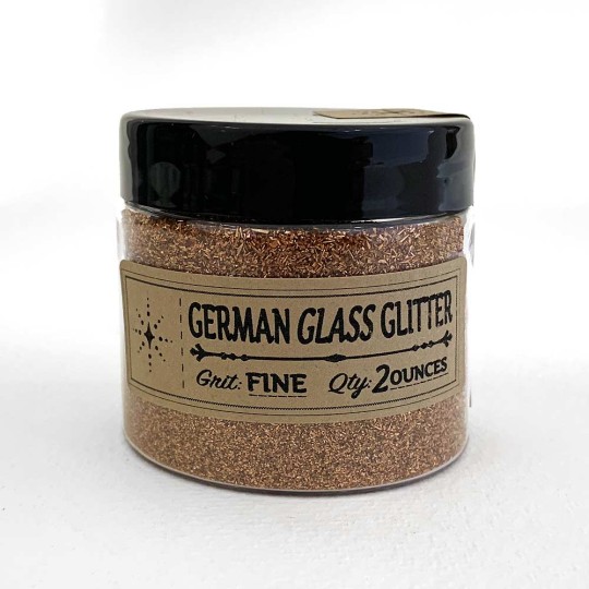 German Glass Glitter in Copper ~ Fine Grit ~ 2 oz in Jar