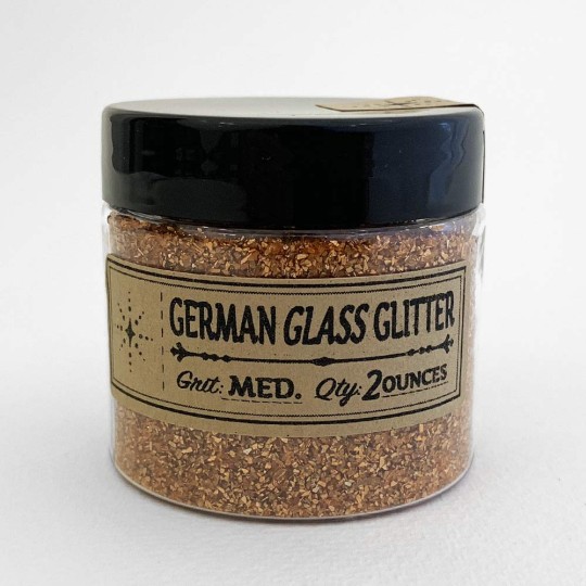 German Glass Glitter in Pumpkin Orange ~ Medium Grit ~ 2 oz in Jar