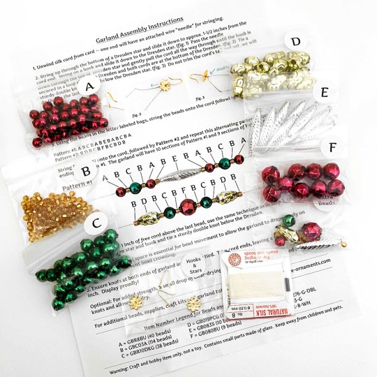 Glass Bead Christmas Garland DIY Craft Kit ~ Classic Christmas