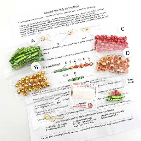 Glass Bead Christmas Garland DIY Craft Kit ~ Retro Christmas