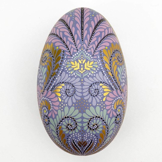 Periwinkle Fancy Metal Easter Egg Tin ~ 4-1/4" tall