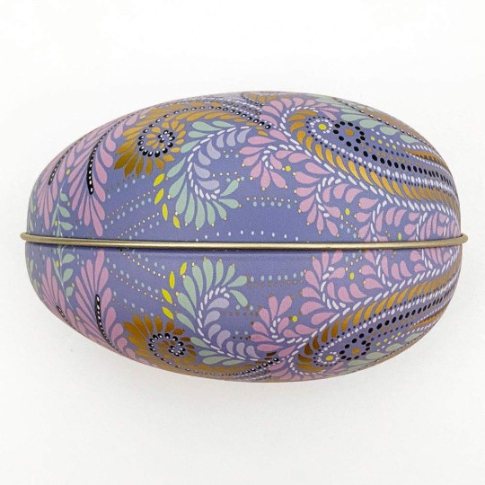 Periwinkle Fancy Metal Easter Egg Tin ~ 4-1/4" tall