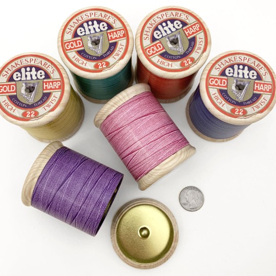 Purple Thread Spool Gift or Storage Tin~ 3-1/8" tall