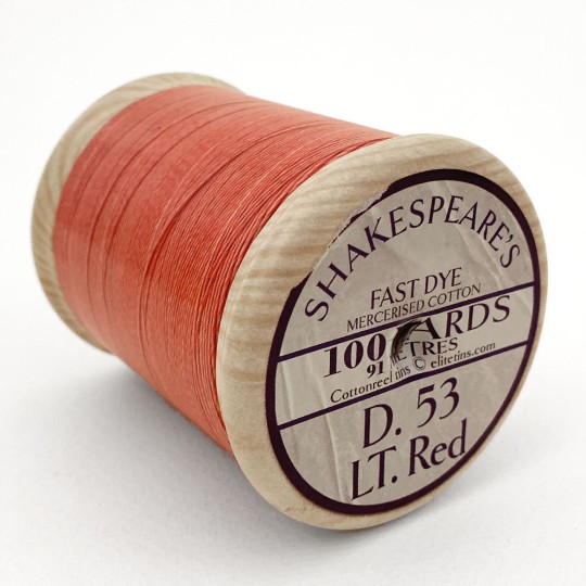 Light Red Thread Spool Gift or Storage Tin~ 3-1/8" tall